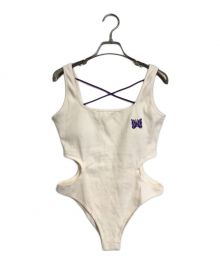 TW×Needles（トゥ×ニードルズ）の古着「刺繍パピヨンサイドカットタンクトップボディースーツ Side Cut Rib Bodysuit」｜ホワイト