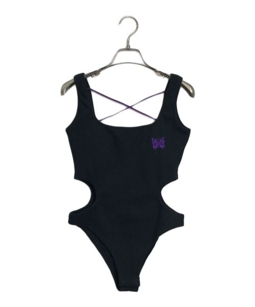 TW（トゥ）TW (トゥ) Needles (ニードルズ) 刺繍パピヨンサイドカットタンクトップボディースーツ Side Cut Rib Bodysuit ブラック サイズ:Sの古着・服飾アイテム