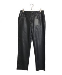 ok.soon（オクスン）の古着「フェイクレザーパンツ fake leather straight pants」｜ブラック