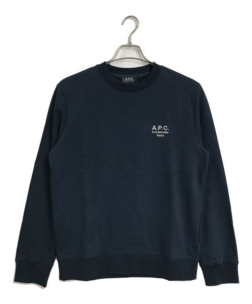 A.P.C.（アーペーセー）A.P.C. (アーペーセー) ロゴエンブロイダリー クルーネック 長袖スウェット　ロゴ刺繍スウェット ネイビー サイズ:S 未使用品の古着・服飾アイテム