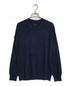 BRIEFINGブリーフィング）の古着「シルクカシミヤ クルーネックニット  MS SILK CASHMERE CREWNECK KNIT」｜ネイビー