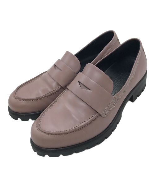 ECCO（エコー）ECCO (エコー) ローファー/MOC-TOE PENNY LOAFER ピンク サイズ:EU38の古着・服飾アイテム