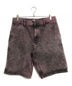 Carhartt WIPカーハート）の古着「SINGLE KNEE SHORT PANTS」｜ブラック×ピンク