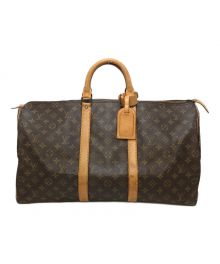 LOUIS VUITTON（ルイ ヴィトン）の古着「トラベルバッグ　ボストンバッグ　モノグラム　キーポル50」｜ブラウン