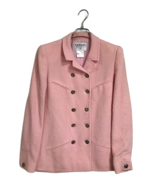 CHANEL（シャネル）CHANEL (シャネル) CCココマーク釦 ダブル ジャケット ピンク サイズ:38の古着・服飾アイテム