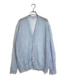 AURALEE（オーラリー）の古着「KID MOHAIR SHEER KNIT CARDIGAN」｜ブルー