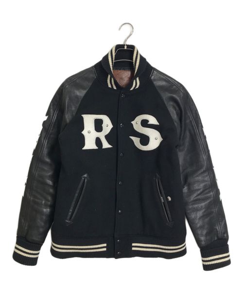 BULLINK（ブリンク）BULLINK (ブリンク) RATS (ラッツ) RS Varsity Jacket 袖レザー切替スタジャン 袖革スタジャン ブラック サイズ:Lの古着・服飾アイテム