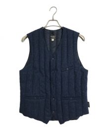 RockyMountainFeatherBed（ロッキーマウンテンフェザーベッド）の古着「ヘリンボーンツイードダウンベスト HERRINGBONE TWEED DOWN GILLET  日本製」｜ネイビー