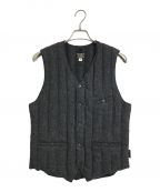 RockyMountainFeatherBedロッキーマウンテンフェザーベッド）の古着「ヘリンボーンツイードダウンベスト HERRINGBONE TWEED DOWN GILLET  日本製」｜グレー