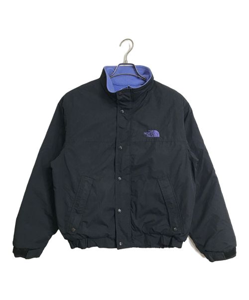 THE NORTH FACE（ザ ノース フェイス）THE NORTH FACE (ザ ノース フェイス) 【古着】90’Ｓ裏フリースジャケット　ナイロンジャケット　90年代　日本製 ブラック×パープル サイズ:Mの古着・服飾アイテム