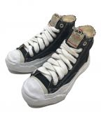 Maison MIHARA YASUHIROメゾン ミハラ ヤスヒロ）の古着「Canvas High-top Sneaker ハイカットスニーカー　レディースシューズ」｜ブラック×ホワイト