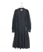 STUMBLYスタンブリ―）の古着「シアーワンピース New Volume Sleeve Long Shirt Dress」｜ネイビー