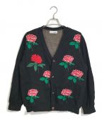 TTT MSWティー）の古着「Rose Jacquard Knit Cardigan」｜ブラック