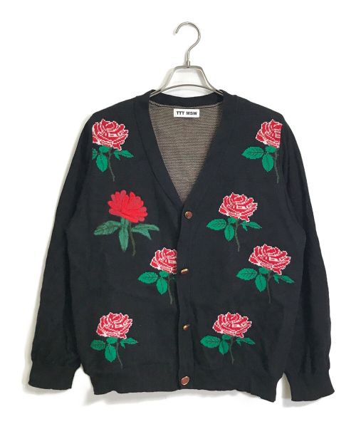 TTT MSW（ティー）TTT MSW (ティー) Rose Jacquard Knit Cardigan ブラック サイズ:Lの古着・服飾アイテム