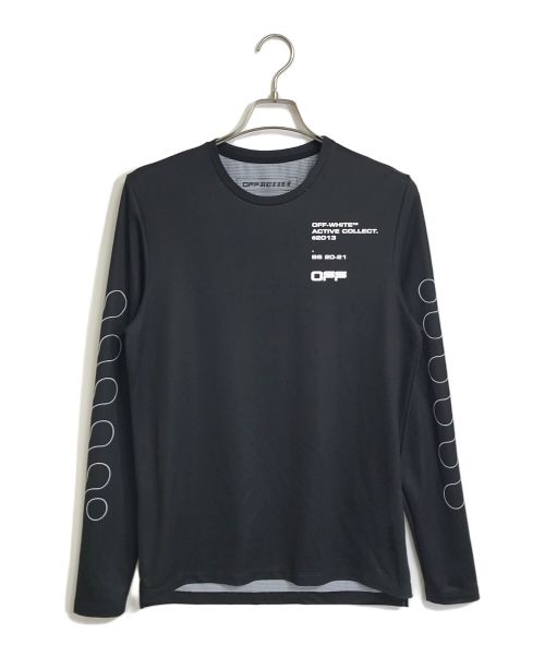 OFFWHITE（オフホワイト）OFFWHITE (オフホワイト) OFFWHITE ACTIVE  プリントアクティブブラックジャージTシャツ ACTIVE COLLECT ブラック サイズ:Sの古着・服飾アイテム