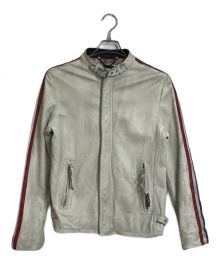 shott（ショット）の古着「CLASSIC RACER JACKET ウォッシュ加工　ヨゴシ加工」｜ホワイト