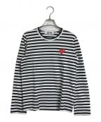 PLAY COMME des GARCONSプレイ コムデギャルソン）の古着「PLAY STRIPED T-SHIRT」｜ホワイト×ブラック