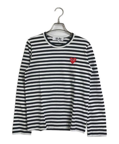 PLAY COMME des GARCONS（プレイ コムデギャルソン）PLAY COMME des GARCONS (プレイ コムデギャルソン) PLAY STRIPED T-SHIRT ホワイト×ブラック サイズ:M 未使用品の古着・服飾アイテム