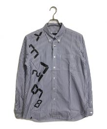 SOPHNET.（ソフネット）の古着「TIME WATERFALL B.D SHIRT  タイムウォーターフォール　ボタンダウンシャツ　宮島達男 18AW　長袖シャツ　日本製」｜ブルー