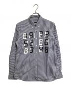 SOPHNET.ソフネット）の古着「TIME WATERFALL B.D SHIRT  タイムウォーターフォール　ボタンダウンシャツ　宮島達男 18AW　長袖シャツ　日本製」｜ブルー