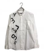 SOPHNET.ソフネット）の古着「TIME WATERFALL B.D SHIRT  タイムウォーターフォール　ボタンダウンシャツ　宮島達男 18AW　長袖シャツ　日本製」｜ホワイト