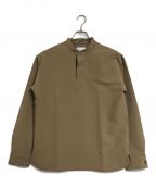 halfTen canterburyハーフテン カンタベリー）の古着「FIELD STAND COLLAR PULLOVER JERSEY  フィールドスタンドカラープルオーバー　長袖シャツ」｜ベージュ