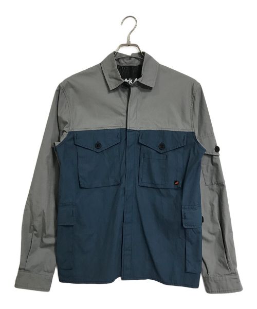 ARKAIR（アークエアー）ArkAir (アークエアー) 5POCKET OVERSHIRT 5ポケット　オーバーサイズシャツ ブルー×グレー サイズ:Sの古着・服飾アイテム