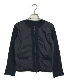 MONCLER（モンクレール）の古着「ジップカーディガン MAGLIA TRICOT CARDIGAN  ナイロン切替ジャケット」｜ブラック