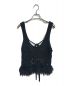 LEINWANDE（ラインヴァンド）の古着「Fringe Knit Tank Top ニットビスチェ」｜ブラック