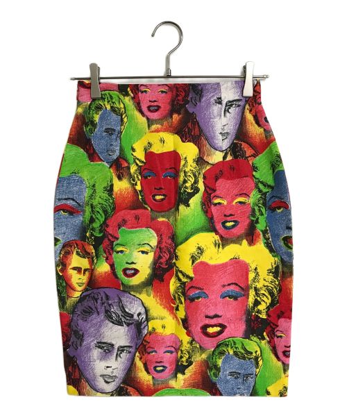 GIANNI VERSACE（ジャンニ・ヴェルサーチ）GIANNI VERSACE ANDY WARHOL (アンディウォーホル) Andy Warhol Marilyn Monroe Skirt アンディーウォーホルマリリンモンロースカート マルチカラー サイズ:38の古着・服飾アイテム