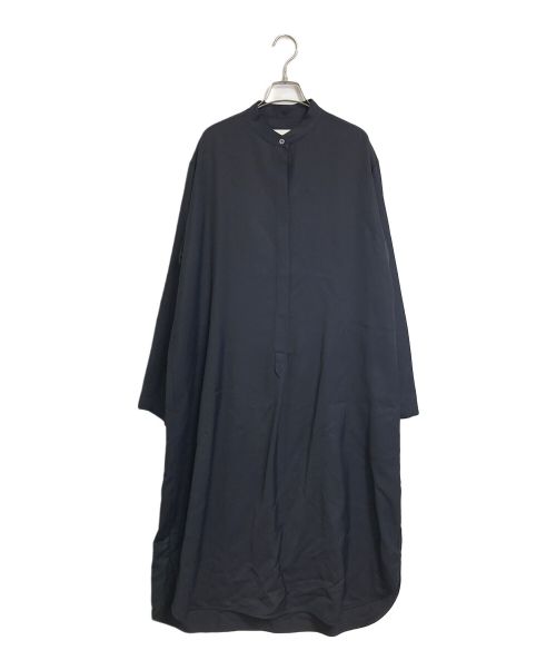 STUDIO NICHOLSON（スタジオニコルソン）STUDIO NICHOLSON (スタジオニコルソン) PIAF -DRY DRAPE TWILL SHIRT DRESS ネイビー サイズ:01の古着・服飾アイテム