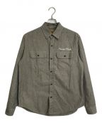 HUMAN MADEヒューマンメイド）の古着「ワークシャツ SALT & PEPPER WORK SHIRT」｜グレー