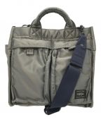 PORTERポーター）の古着「PX TANKER 2WAY VERTICAL TOTE BAG トートバッグ　ショルダーバッグ」｜グレー