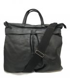 SLOW&CO×BEAMSスローアンドコー×ビームス）の古着「別注 1973 HELMET BAG SOFT LEATHER M ソフトレザーヘルメットバッグ　2WAYバッグ」｜ブラック