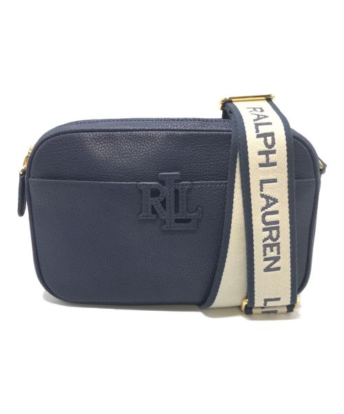 RALPH LAUREN（ラルフローレン）RALPH LAUREN (ラルフローレン) ロゴストラップ レザー クロスボディバッグ ネイビー サイズ:実寸参照の古着・服飾アイテム