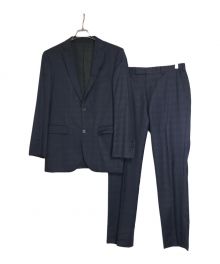 BLACK LABEL CRESTBRIDGE×LORO PIANA（ブラックレーベル クレストブリッジ×ロロピアーナ）の古着「チェック柄セットアップスーツ」｜ネイビー×ブラック