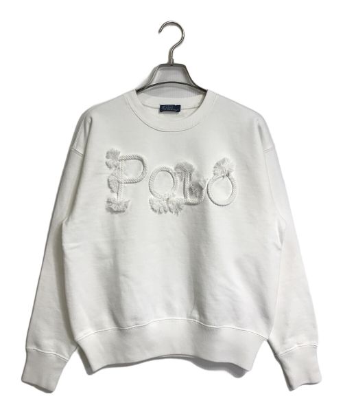 POLO RALPH LAUREN（ポロ・ラルフローレン）POLO RALPH LAUREN (ポロ・ラルフローレン) Rope-Logo French Terry Sweatshirt ロープロゴスウェット ホワイト サイズ:実寸参照の古着・服飾アイテム