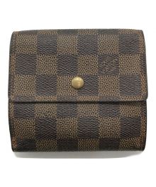 LOUIS VUITTON（ルイ ヴィトン）の古着「3つ折り財布　ウォレット　コンパクト　ポルトモネ・ビエ カルトクレディ　ポルトフォイユ・エリーズ　ダミエ」｜ブラウン