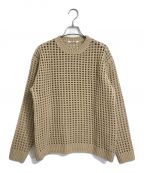 AURALEEオーラリー）の古着「WOOL FELT YARN MESH ニット プルオーバー メッシュニット」｜ベージュ