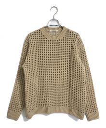 AURALEE（オーラリー）の古着「WOOL FELT YARN MESH ニット プルオーバー メッシュニット」｜ベージュ