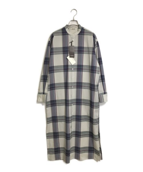 AURALEE（オーラリー）AURALEE (オーラリー) スーパーライトウールチェックマキシワンピース SUPER LIGHT WOOL CHECK MAXI ONE-PIECE パープル サイズ:1の古着・服飾アイテム