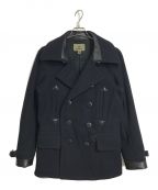 NIGEL CABOURNナイジェルケーボン）の古着「MILITARY PEA COAT ミリタリーコート　ウールコート」｜ネイビー×ブラック