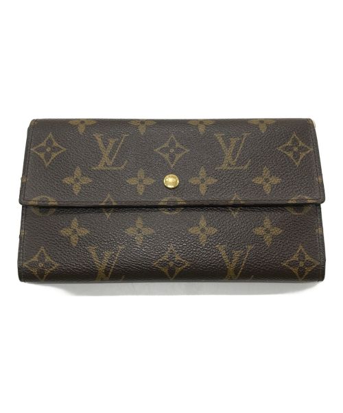 LOUIS VUITTON（ルイ ヴィトン）LOUIS VUITTON (ルイ ヴィトン) 長財布　ウォレット　ポルトフォイユ・インターナショナル ブラウン サイズ:実寸参照の古着・服飾アイテム