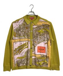 SUPREME（シュプリーム）の古着「Silk Map Cardigan シルクマップカーディガン　23AW」｜イエロー