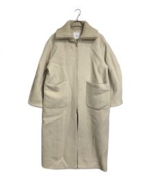 CLANE（クラネ）の古着「RIB COLLAR WOOL LONG COAT」｜ベージュ