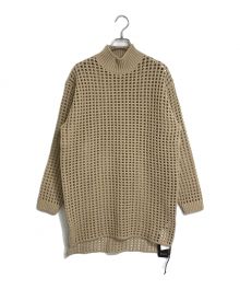 AURALEE（オーラリー）の古着「WOOL FELT YARN MESH KNIT MOCK NECK LONG PULLOVER」｜ベージュ