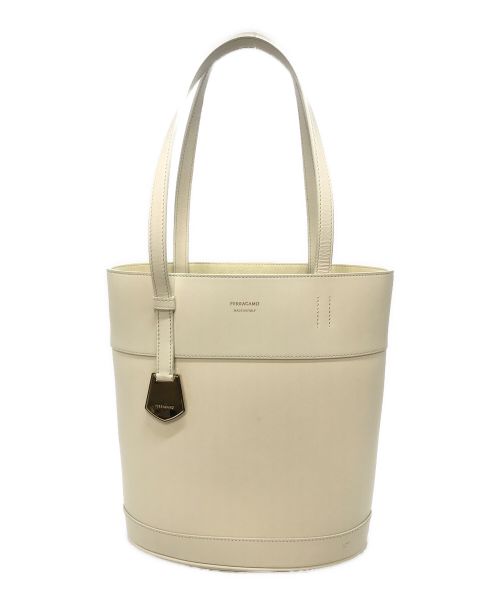 Ferragamo（フェラガモ）Ferragamo (フェラガモ) CHARMING TOTE BAG チャーミングレザートートバッグ ホワイト サイズ:実寸参照の古着・服飾アイテム