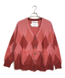 DAIRIKU（ダイリク）の古着「Argyle Mohair Knit Cardigan」｜レッド×ピンク