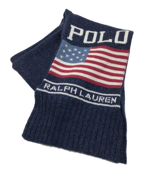 POLO RALPH LAUREN（ポロ・ラルフローレン）POLO RALPH LAUREN (ポロ・ラルフローレン) 星条旗マフラー ネイビー サイズ:実寸参照の古着・服飾アイテム