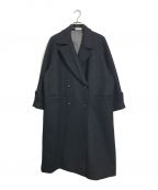 MAISON SPECIALメゾンスペシャル）の古着「Super140 Melton Over Coat スーパー140 メルトンオーバーコート　2121216511　ブラック」｜ブラック